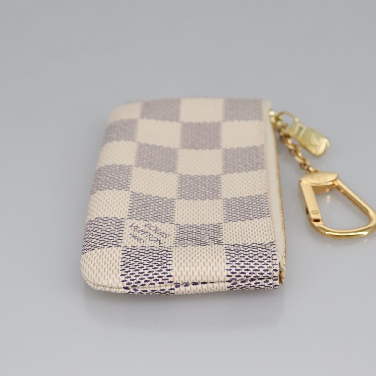 LOUIS VUITTON Damier Azur Pochette Cles Coin Purse N62659 LV Auth am7111