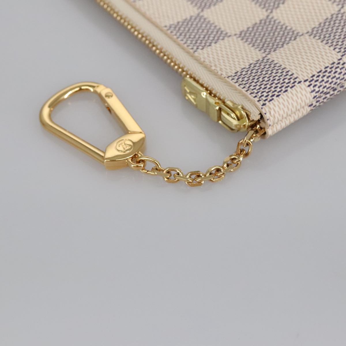 LOUIS VUITTON Damier Azur Pochette Cles Coin Purse N62659 LV Auth am7111