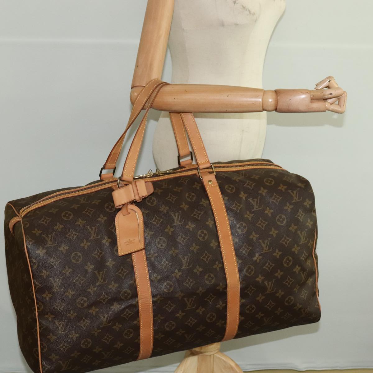 LOUIS VUITTON Monogram Sac Souple 55 Boston Bag M41622 LV Auth am7114