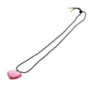 Baccarat Heart Necklace Crystal glass Pink Auth am7117-1