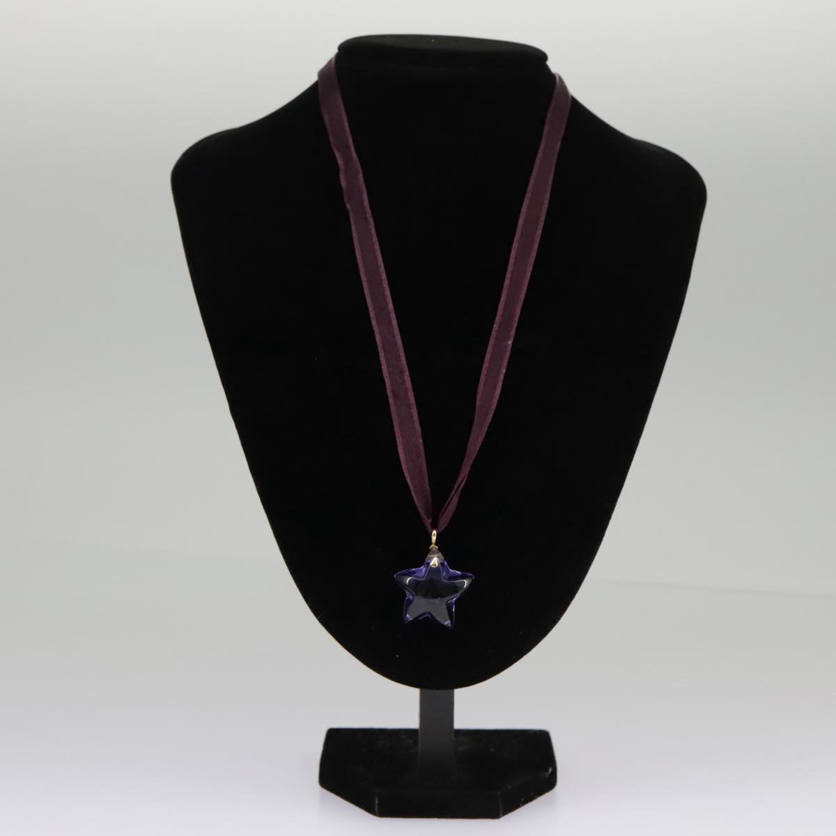 Baccarat Star Necklace Crystal glass Purple Auth am7119