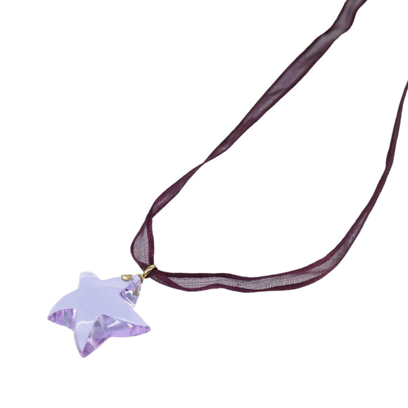 Baccarat Star Necklace Crystal glass Purple Auth am7119