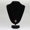 Baccarat Heart Necklace Crystal glass Blue Auth am7120-13