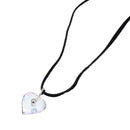 Baccarat Heart Necklace Crystal glass Blue Auth am7120-2