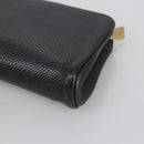 CHANEL COCO Mark Pouch Caviar Skin Black Gold CC Auth am7126-15
