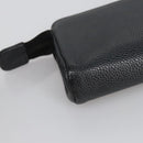 CHANEL COCO Mark Pouch Caviar Skin Black Gold CC Auth am7126-16