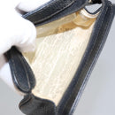 CHANEL COCO Mark Pouch Caviar Skin Black Gold CC Auth am7126-10