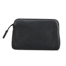 CHANEL COCO Mark Pouch Caviar Skin Black Gold CC Auth am7126-2
