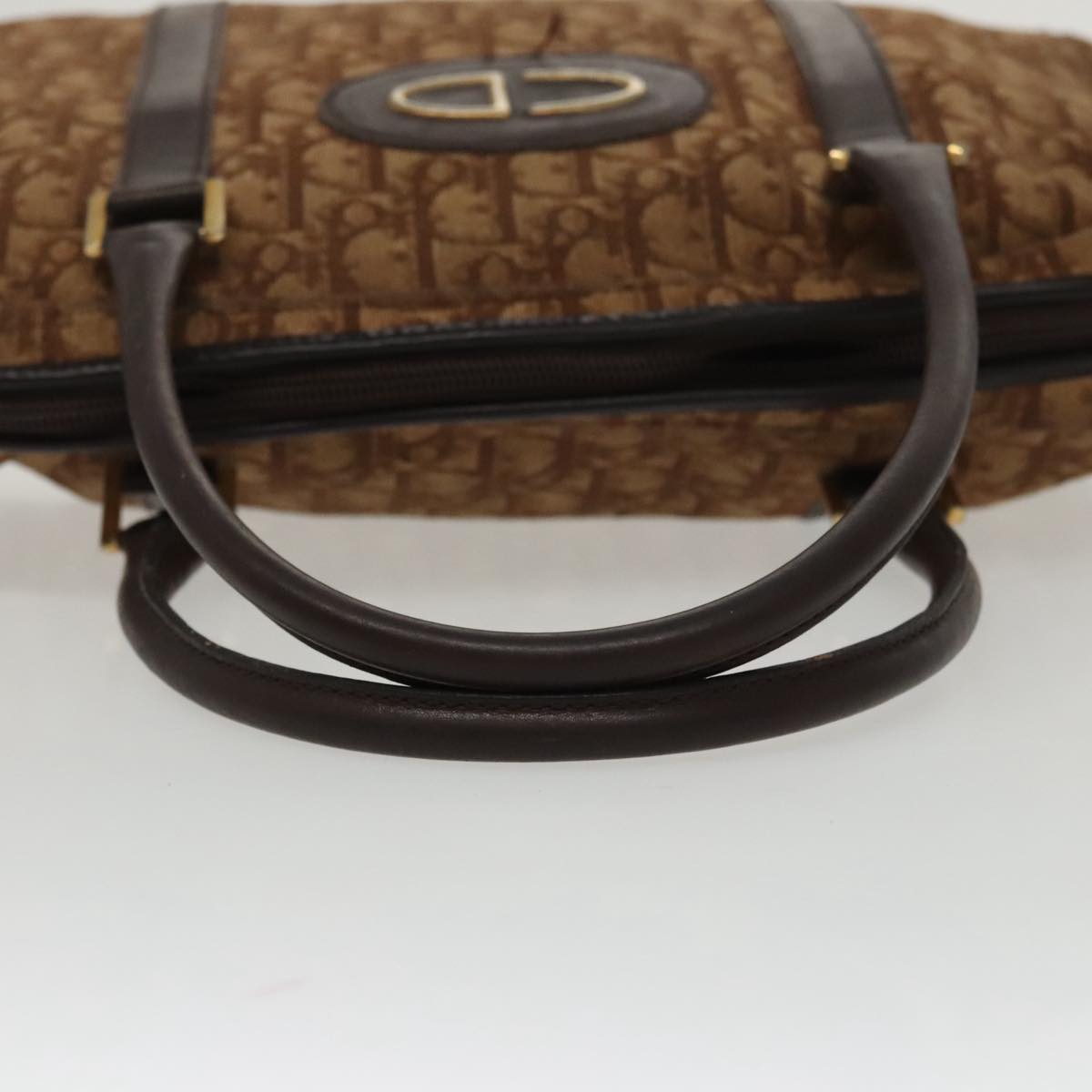 Christian Dior Trotter Canvas Hand Bag Brown Auth am7133