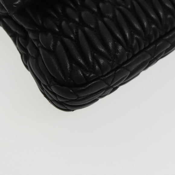 Miu Miu Matelasse Bijoux Shoulder Bag Leather Black Auth am7147AV