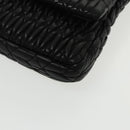 Miu Miu Matelasse Bijoux Shoulder Bag Leather Black Auth am7147SAV-15