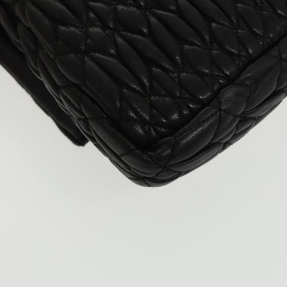 Miu Miu Matelasse Bijoux Shoulder Bag Leather Black Auth am7147SAV