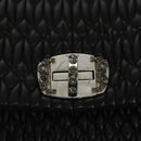 Miu Miu Matelasse Bijoux Shoulder Bag Leather Black Auth am7147SAV-10