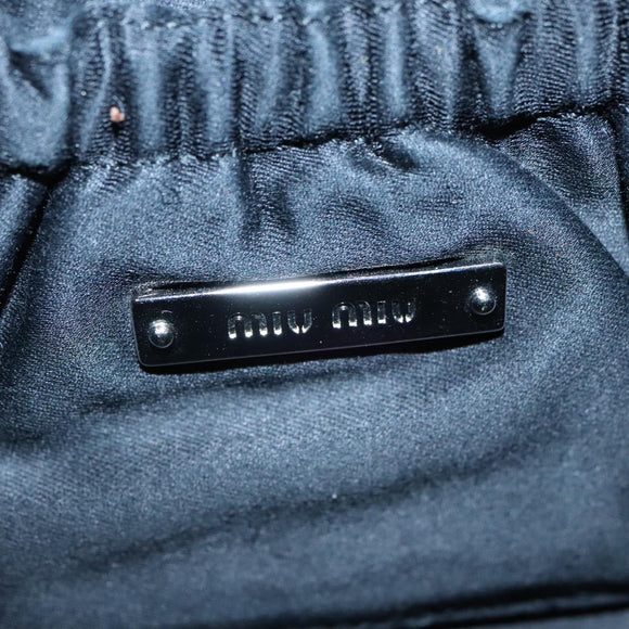 Miu Miu Matelasse Bijoux Shoulder Bag Leather Black Auth am7147SAV
