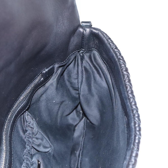 Miu Miu Matelasse Bijoux Shoulder Bag Leather Black Auth am7147SAV