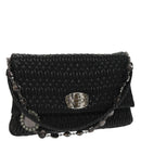 Miu Miu Matelasse Bijoux Shoulder Bag Leather Black Auth am7147SAV-1