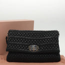 Miu Miu Matelasse Bijoux Shoulder Bag Leather Black Auth am7147SAV-25