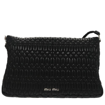 Miu Miu Matelasse Bijoux Shoulder Bag Leather Black Auth am7147AV - 0