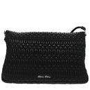 Miu Miu Matelasse Bijoux Shoulder Bag Leather Black Auth am7147SAV-2