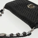 Miu Miu Matelasse Bijoux Shoulder Bag Leather Black Auth am7147SAV-6