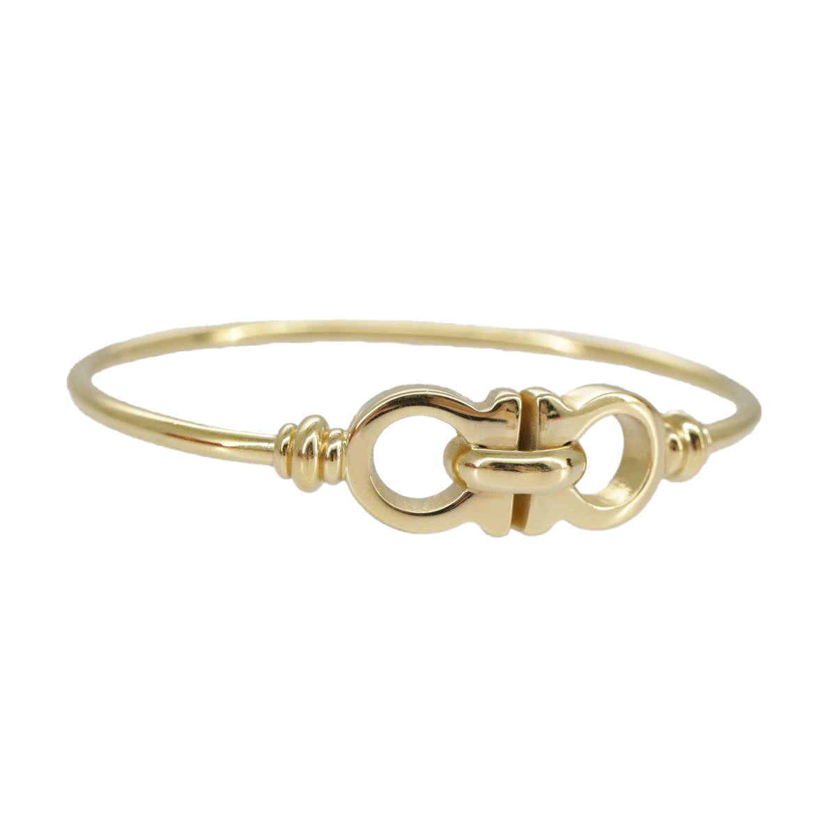 Salvatore Ferragamo Gancini Bangle metal Gold Auth am7166