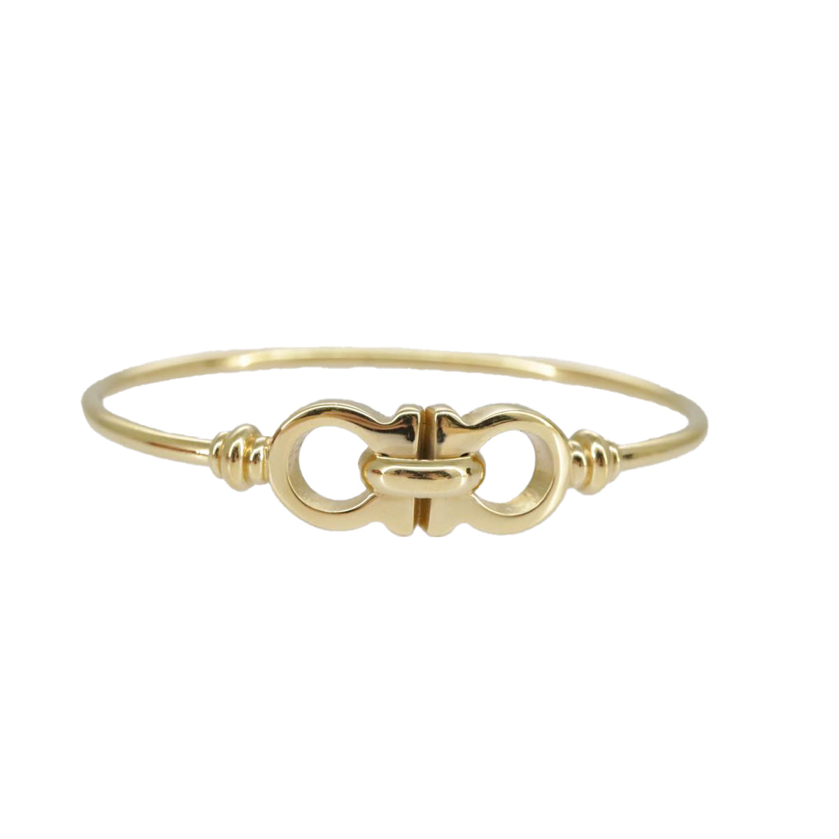 Salvatore Ferragamo Gancini Bangle metal Gold Auth am7166 - 0