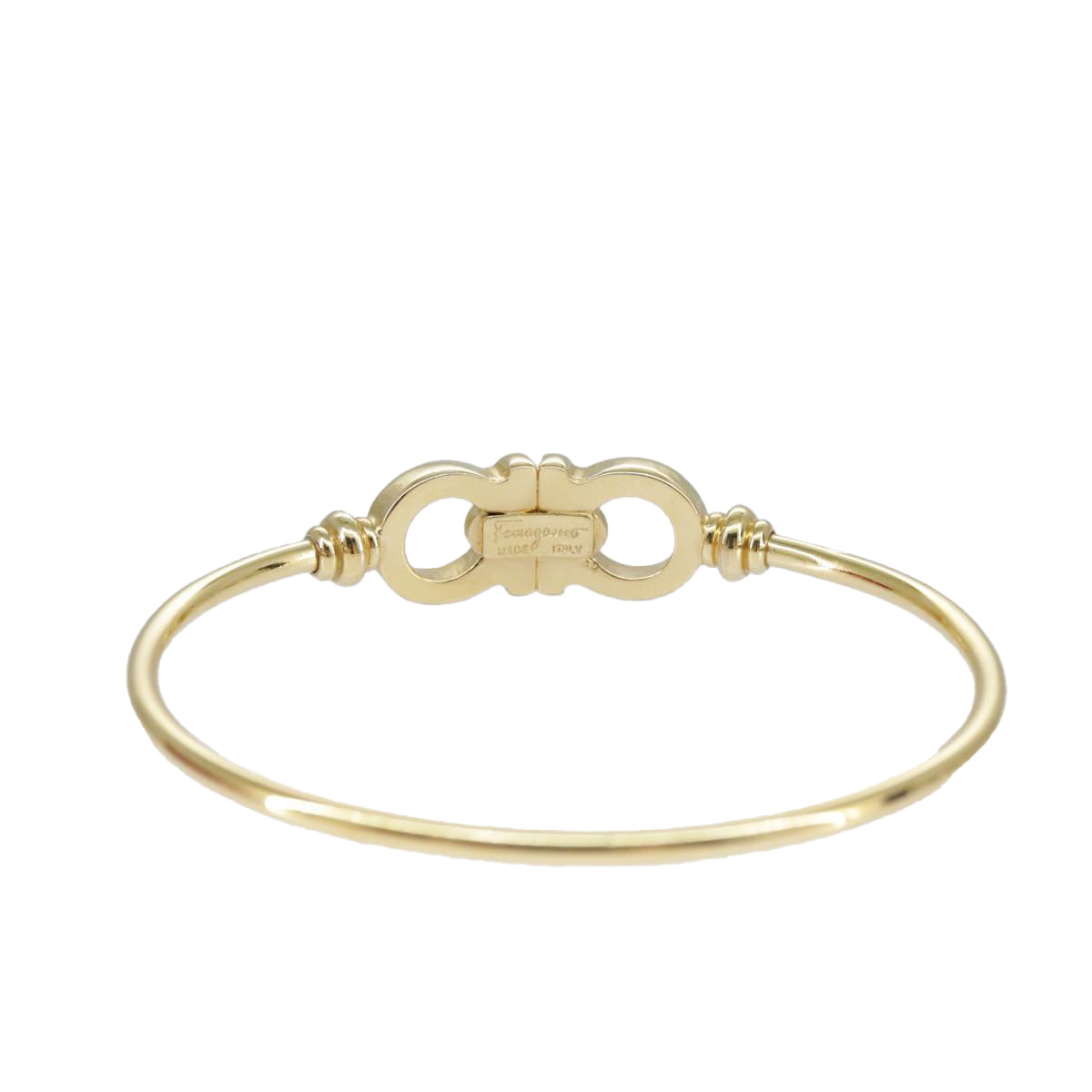 Salvatore Ferragamo Gancini Bangle metal Gold Auth am7166