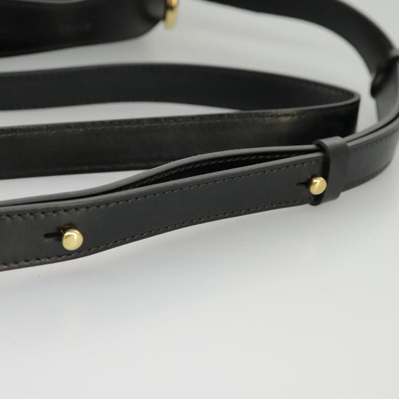 Chloe Mini Hand Bag Leather 2way Black Gold Auth am7172V