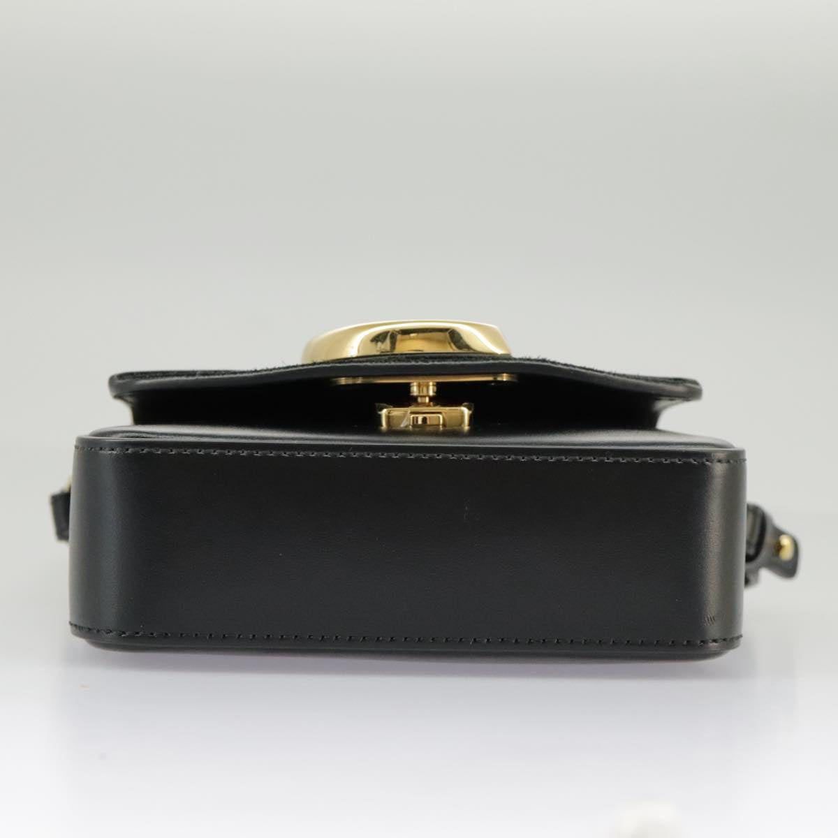 Chloe Mini Hand Bag Leather 2way Black Gold Auth am7172