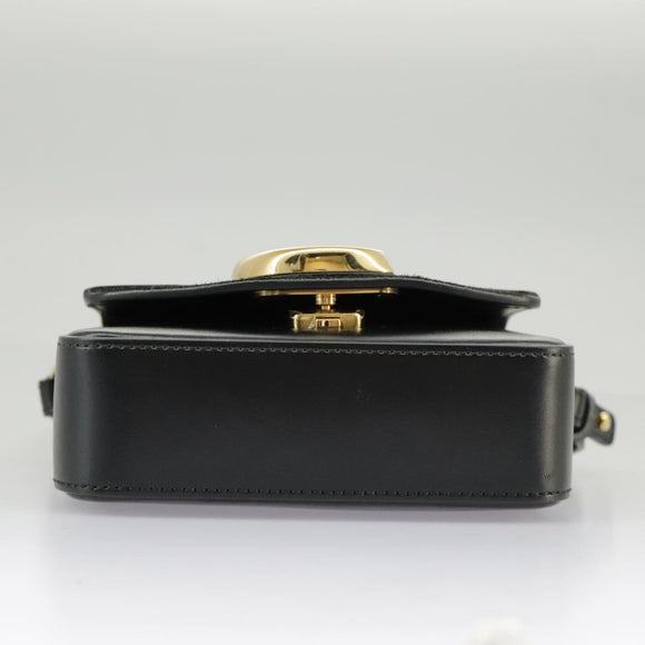 Chloe Mini Hand Bag Leather 2way Black Gold Auth am7172V