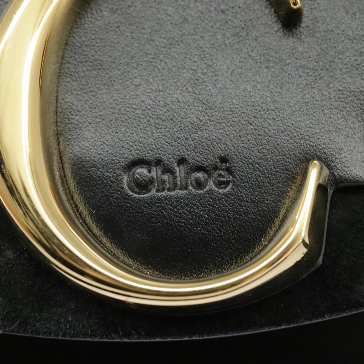 Chloe Mini Hand Bag Leather 2way Black Gold Auth am7172