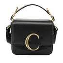 Chloe Mini Hand Bag Leather 2way Black Gold Auth am7172V-13