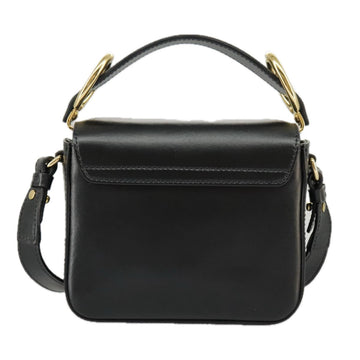 Chloe Mini Hand Bag Leather 2way Black Gold Auth am7172V - 0