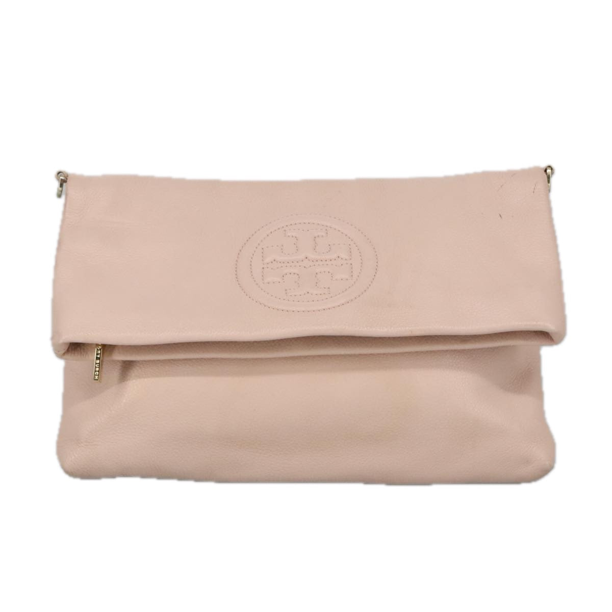 TORY BURCH Shoulder Bag Leather Pink Gold Auth am7175 - 0