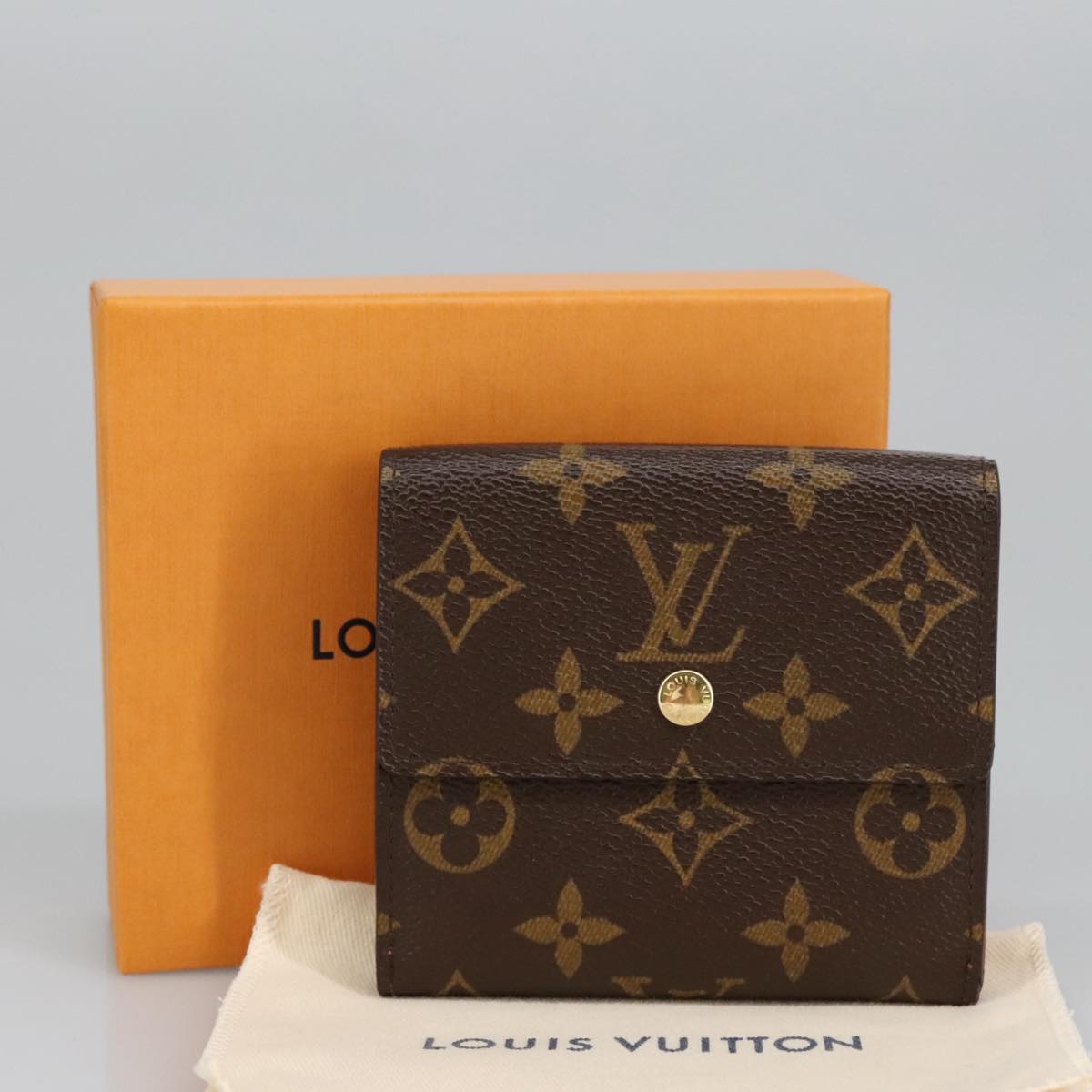 LOUIS VUITTON Monogram Portefeuille Elise Trifold Wallet M61654 LV Auth am7185