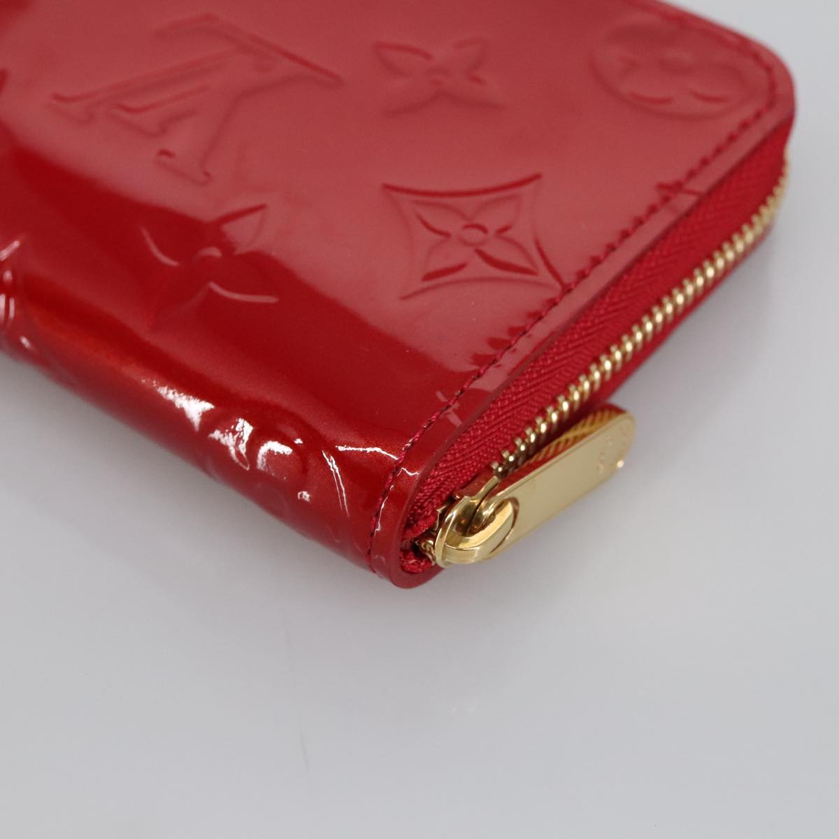 LOUIS VUITTON Vernis Zippy Coin Purse Wallet Pomme D'amour M93608 Auth am7186