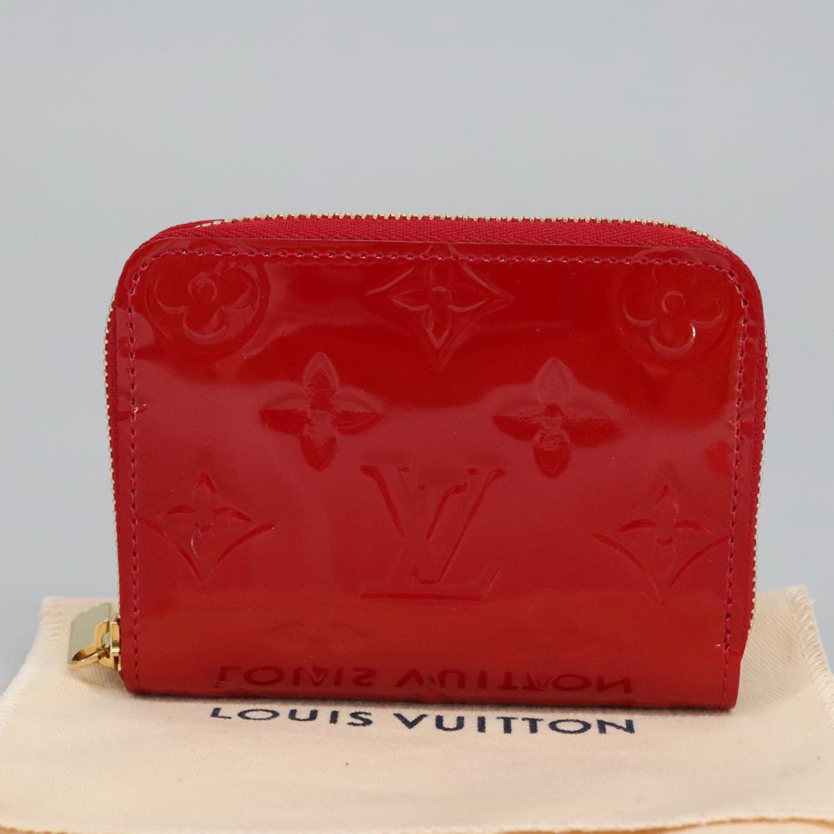 LOUIS VUITTON Vernis Zippy Coin Purse Wallet Pomme D'amour M93608 Auth am7186