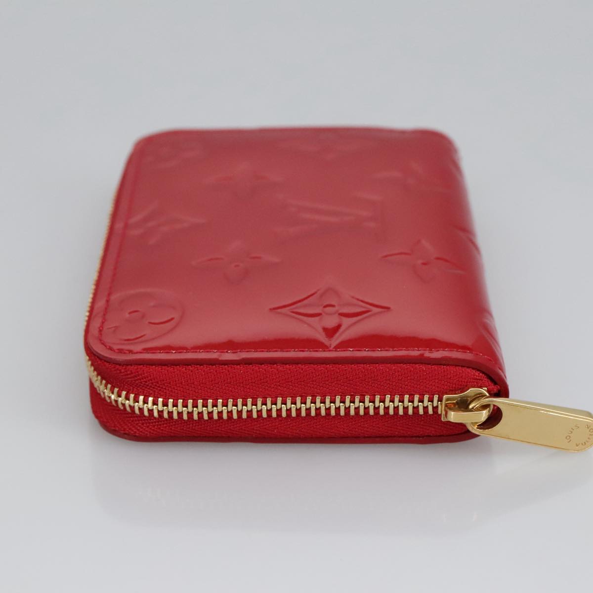 LOUIS VUITTON Vernis Zippy Coin Purse Wallet Pomme D'amour M93608 Auth am7186