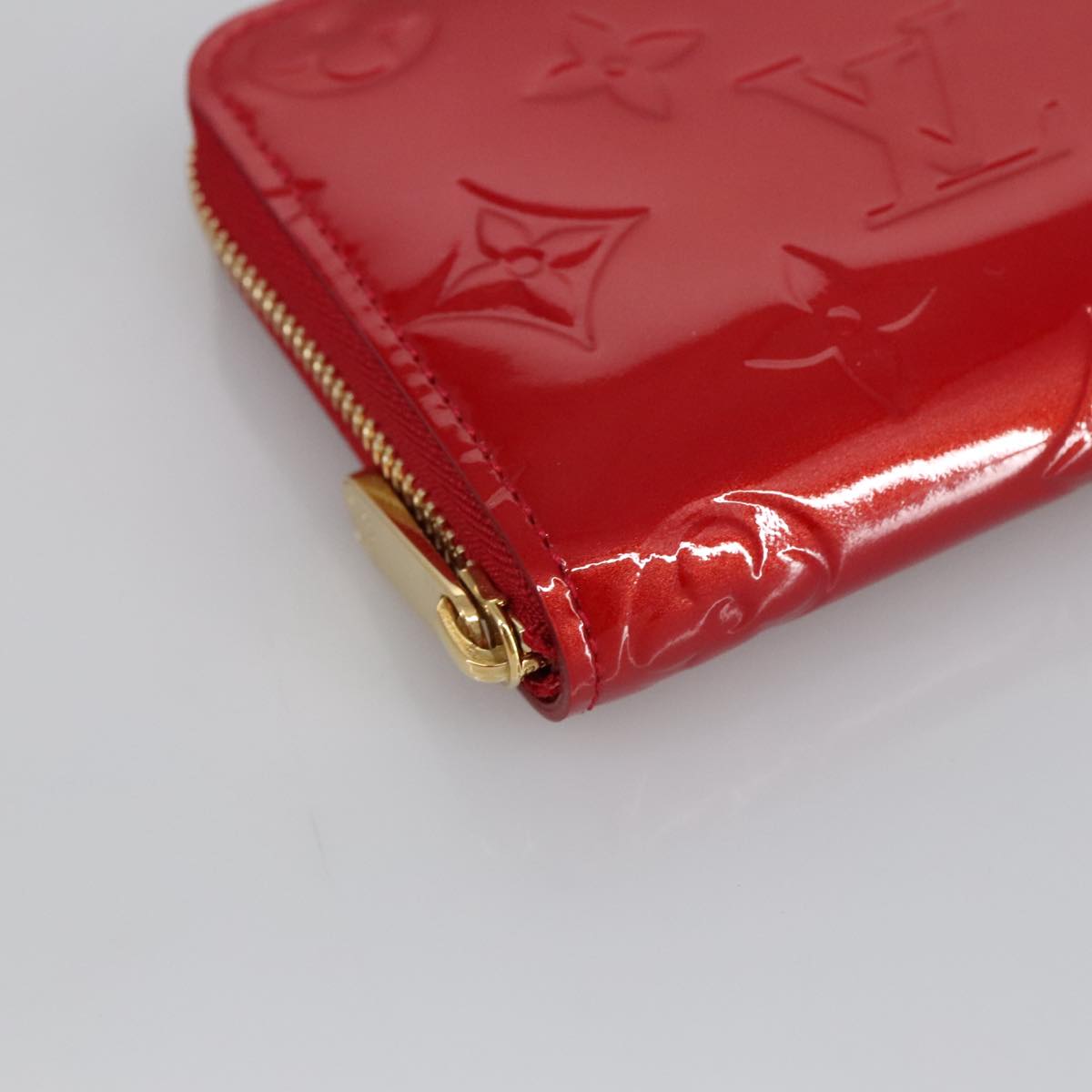 LOUIS VUITTON Vernis Zippy Coin Purse Wallet Pomme D'amour M93608 Auth am7186