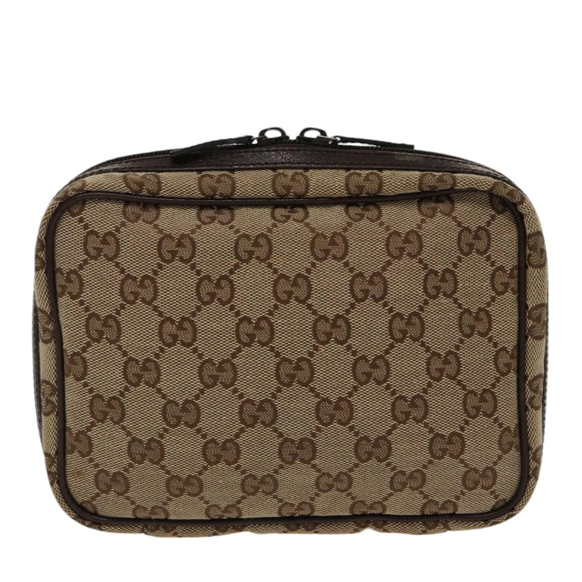 GUCCI GG Canvas Pouch Beige Auth am7191 - 0