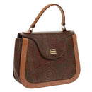 ETRO Paisley Hand Bag PVC Leather Brown Auth am7198-1