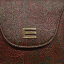 ETRO Paisley Hand Bag PVC Leather Brown Auth am7198-14