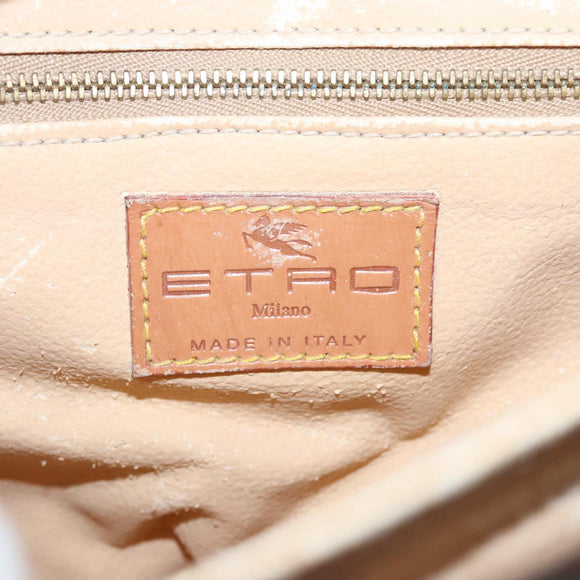 ETRO Paisley Hand Bag PVC Leather Brown Auth am7198