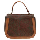 ETRO Paisley Hand Bag PVC Leather Brown Auth am7198-3