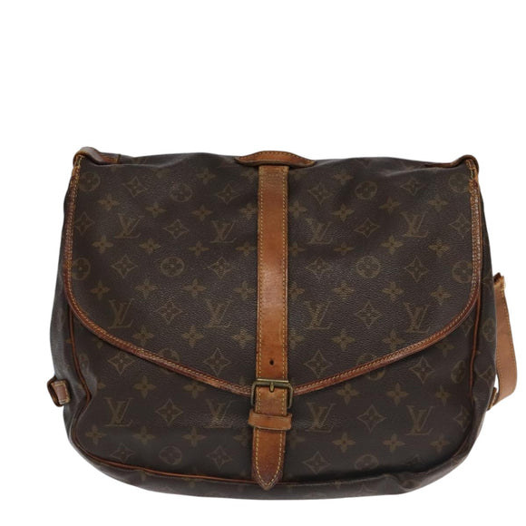 LOUIS VUITTON Monogram Saumur 35 Shoulder Bag M42254 LV Auth am7208