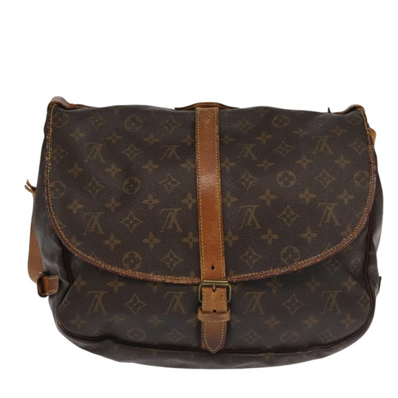 LOUIS VUITTON Monogram Saumur 35 Shoulder Bag M42254 LV Auth am7208