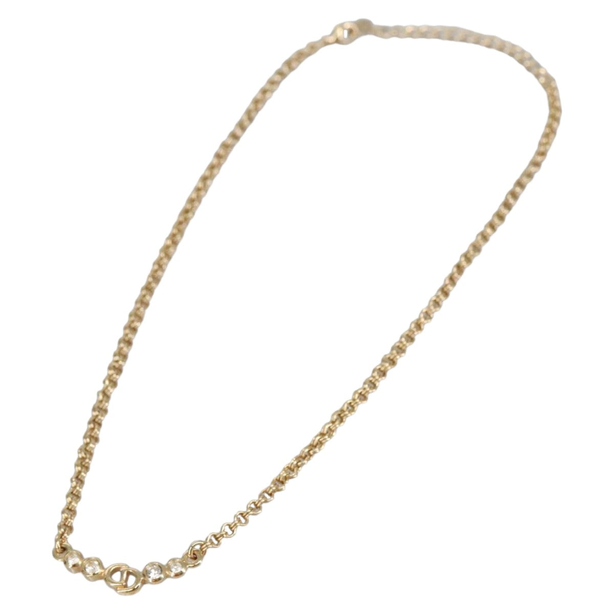 Christian Dior Necklace metal Gold Auth am7225