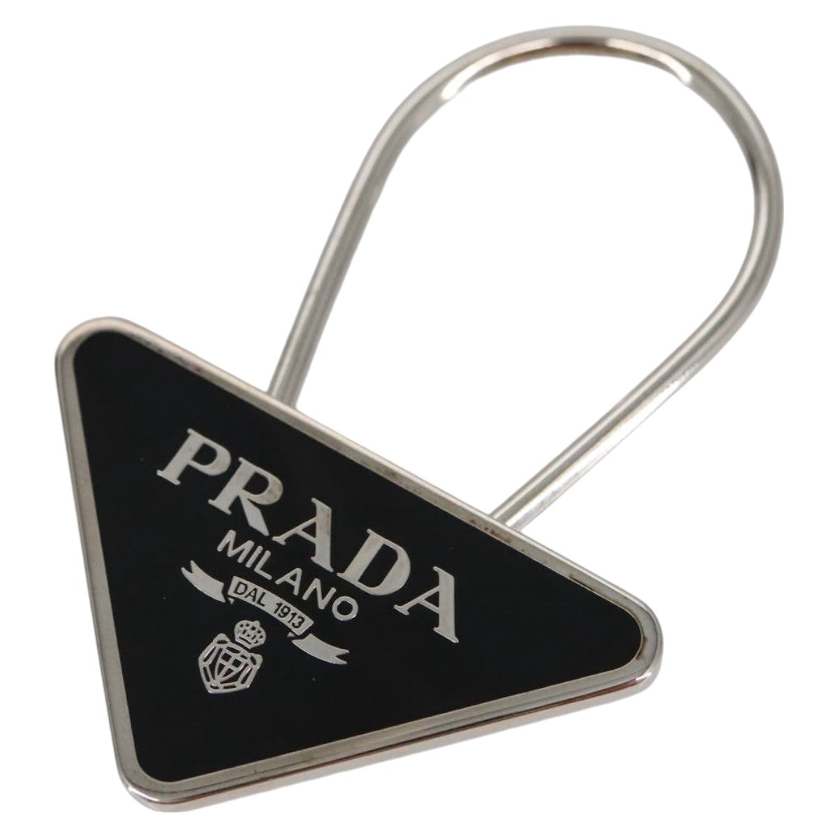 PRADA Key Ring metal Black Auth am7227