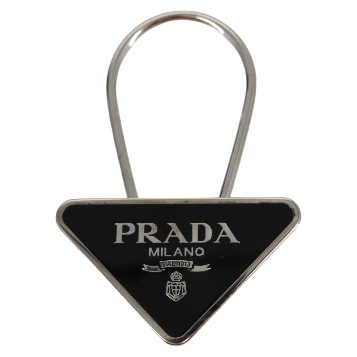 PRADA Key Ring metal Black Auth am7227 - 0