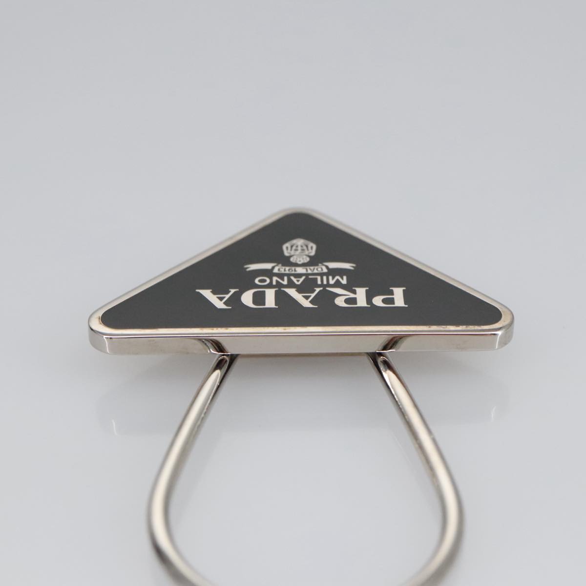 PRADA Key Ring metal Black Auth am7227